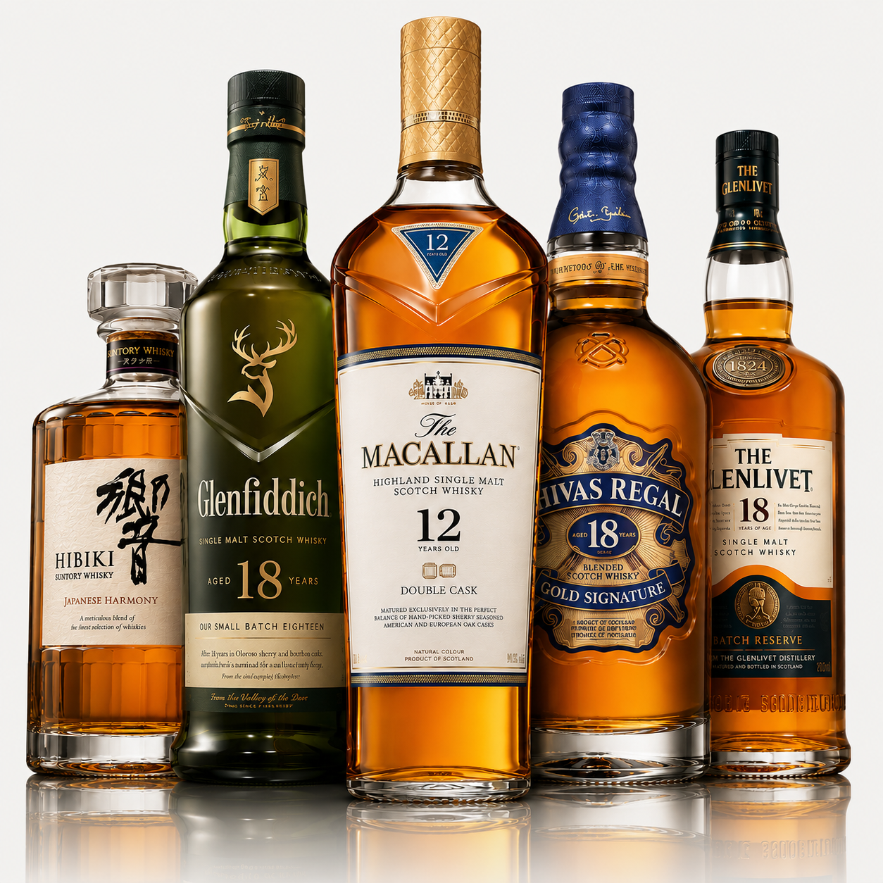 Eksklusiv whiskysamling – 5 ikoniske whiskyflasker